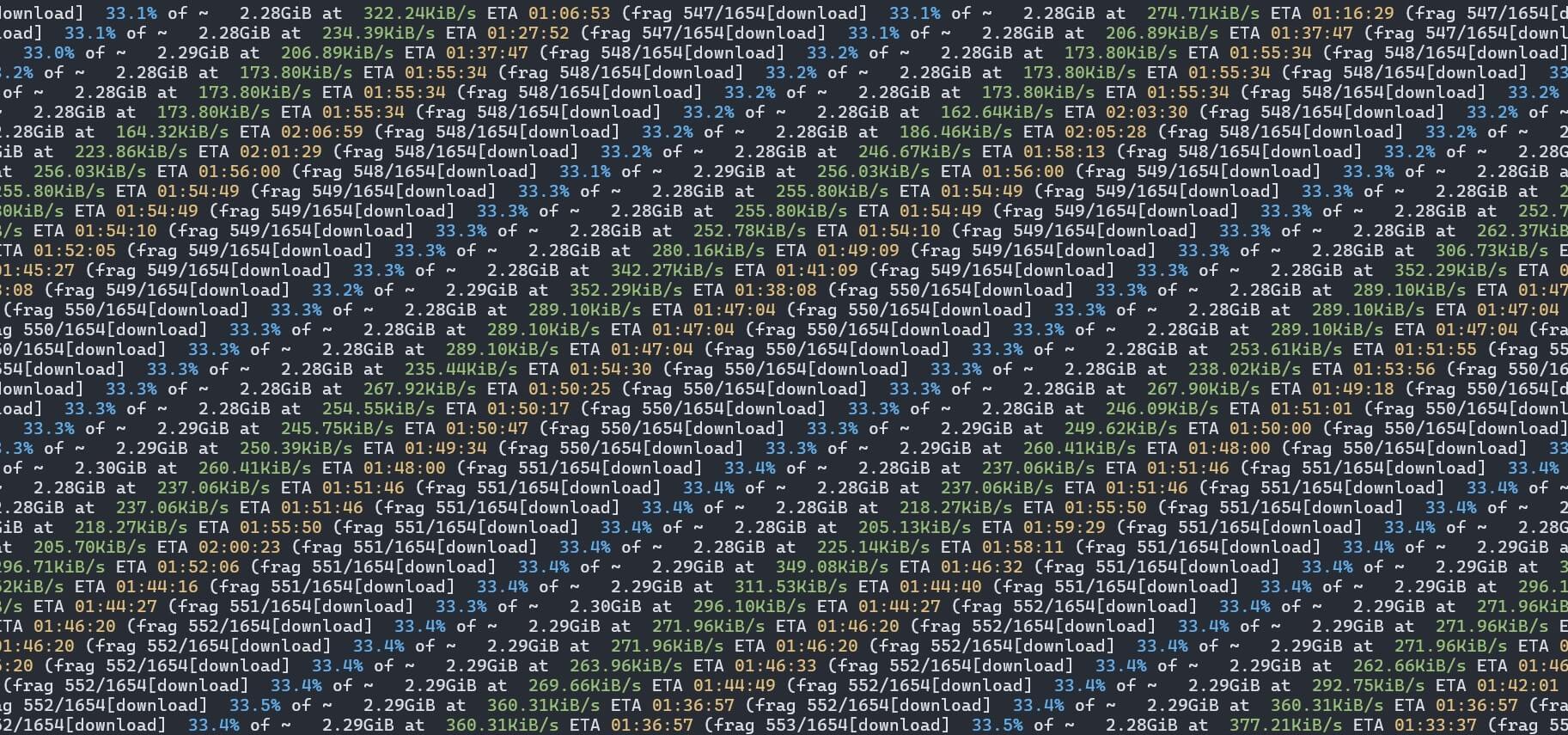 A backdrop of slanting text on a terminal.